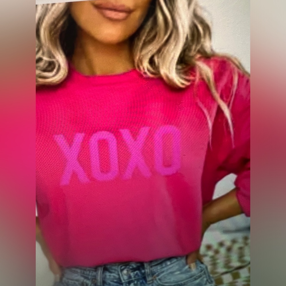 Get ready. Pink XOXO sweater